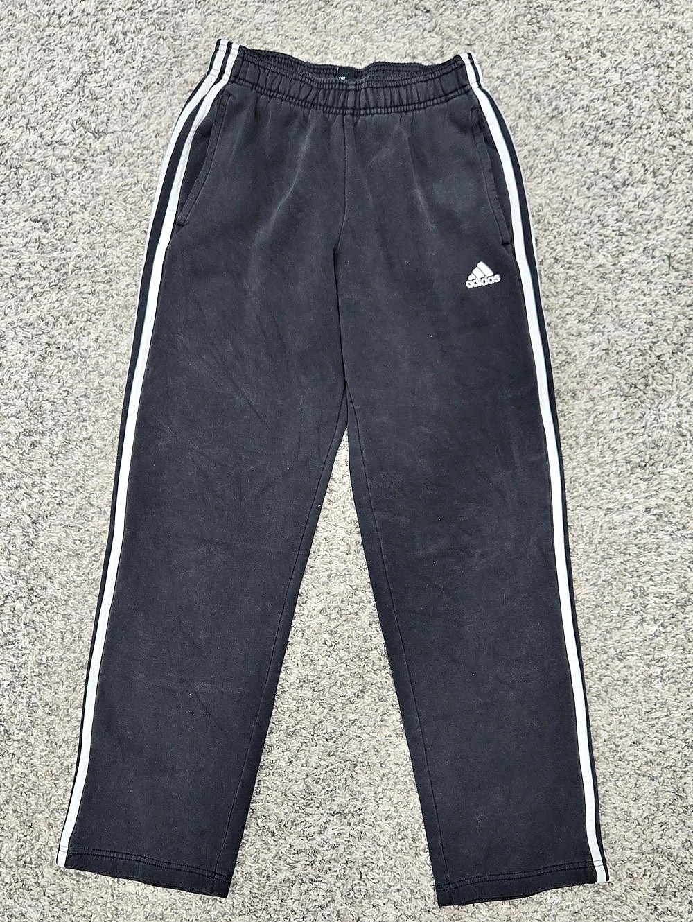 Adidas Essentials 3-Stripes Fleece Pants Men's S Black & White